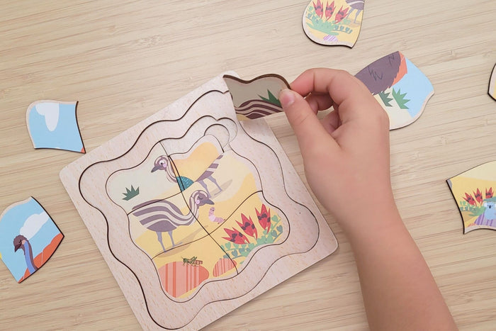 Bush Buddies Life Cycle 4 Layer Puzzle - Emu