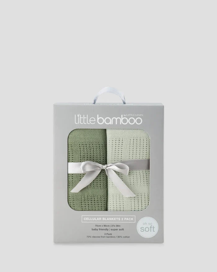Little Bamboo Baby Cellular Blanket 2 Pack - Bayleaf