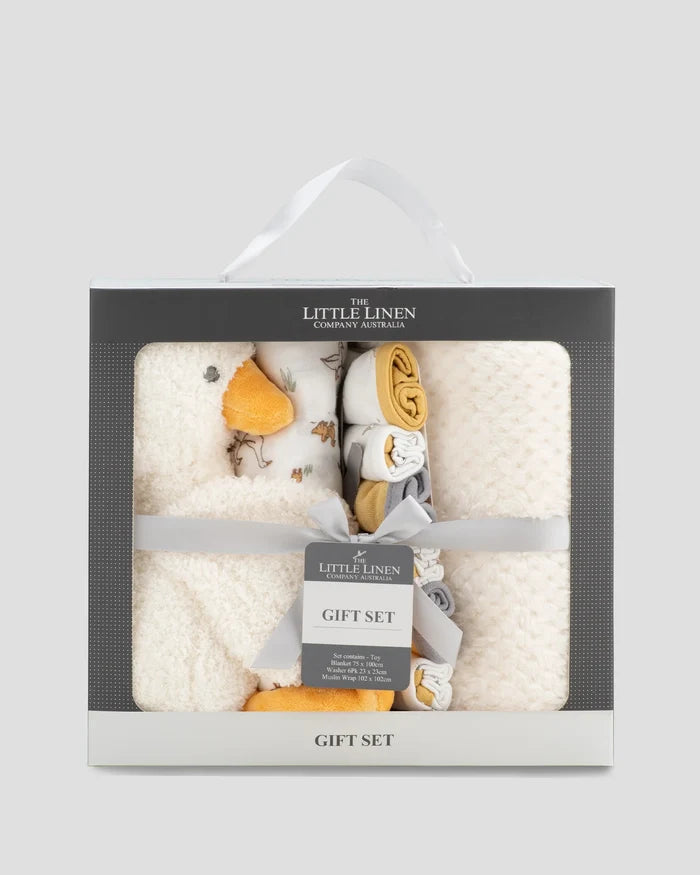 Little Linen Boxed Baby Gift Set - Fuzzy Duck