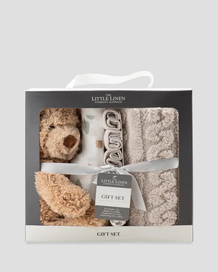 Little Linen Boxed Baby Gift Set - Willow Bear