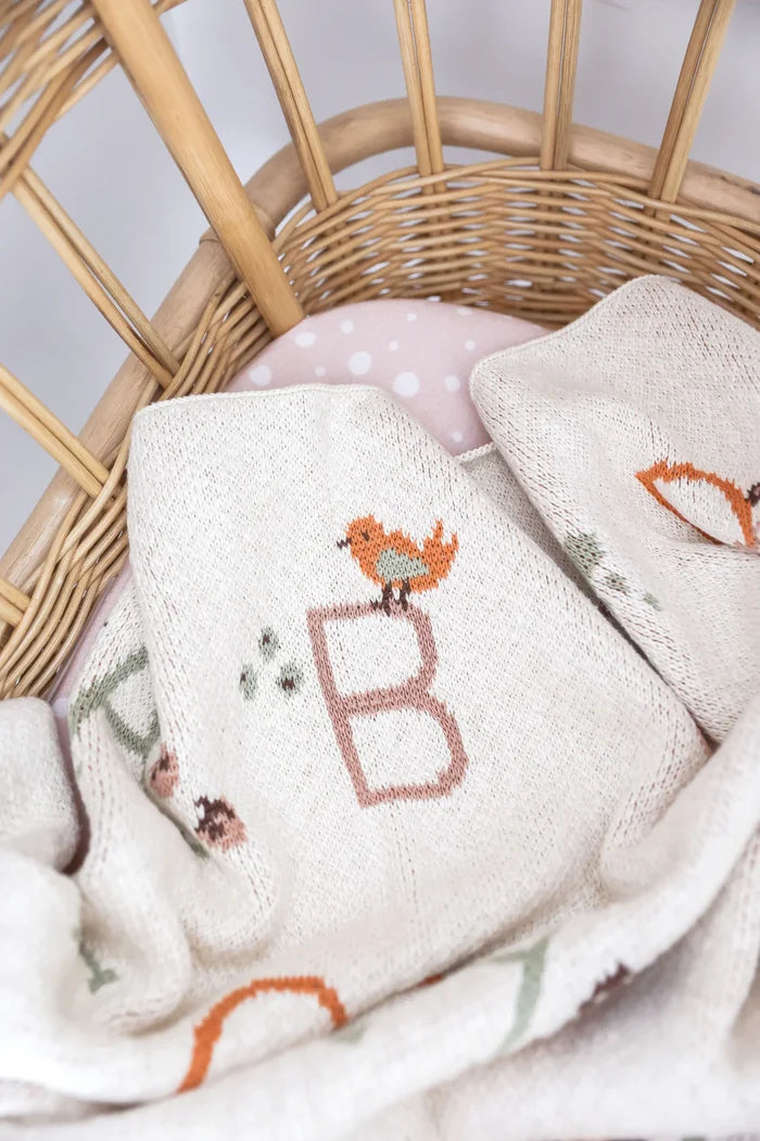Alimrose Alphabet Baby Blanket Natural