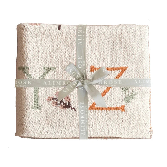 Alimrose Alphabet Baby Blanket Natural