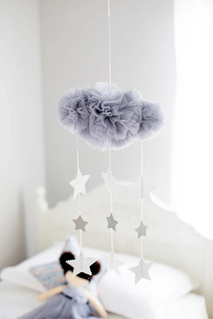 Alimrose Tulle Cloud Mobile - Mist & Silver