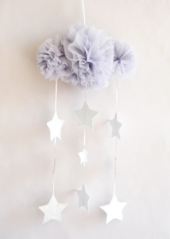 Alimrose Tulle Cloud Mobile - Mist & Silver