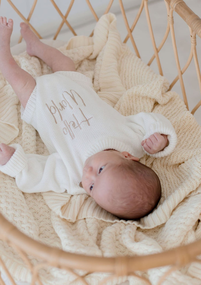 Bambella Knit Cotton Blanket | Cream