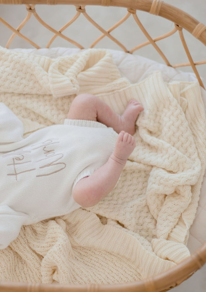Bambella Knit Cotton Blanket | Cream