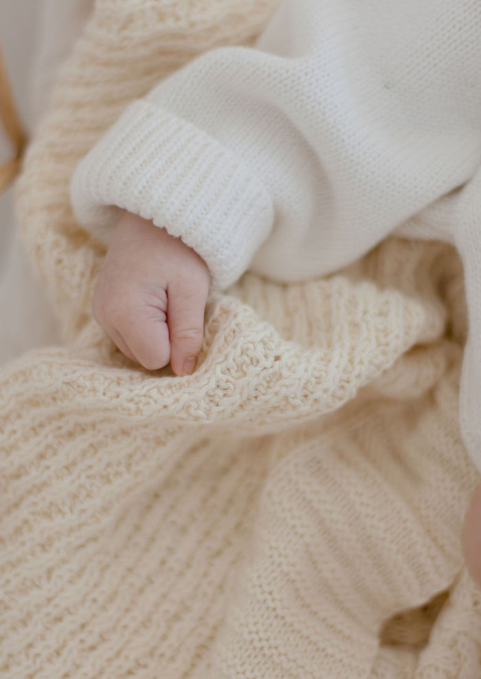 Bambella Knit Cotton Blanket | Cream