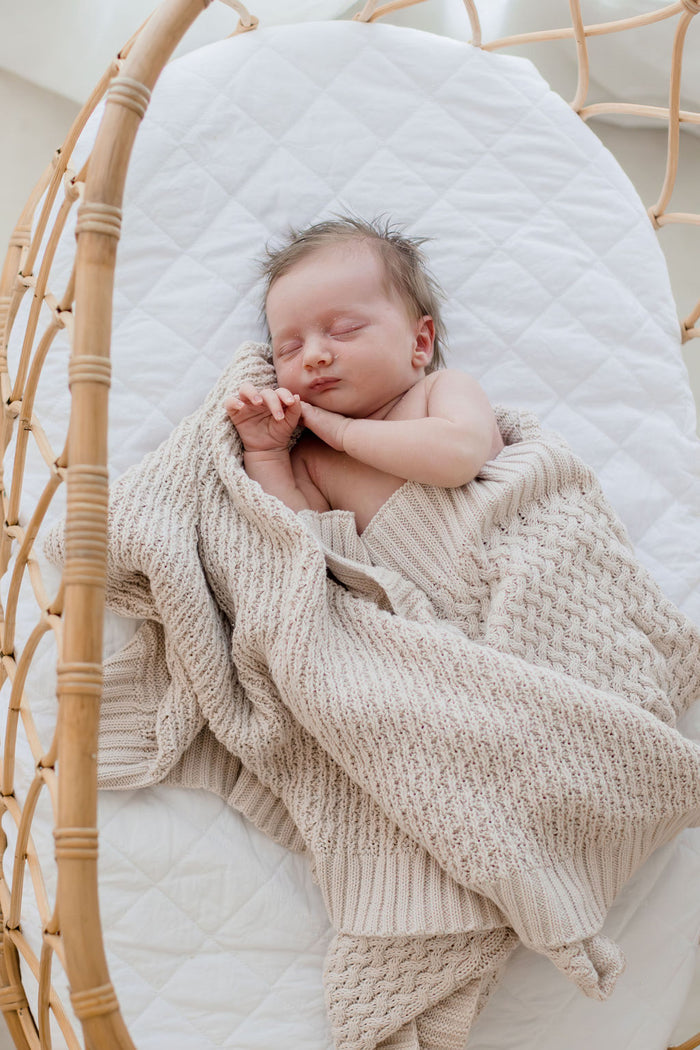 Bambella Knit Cotton Blanket | Haze