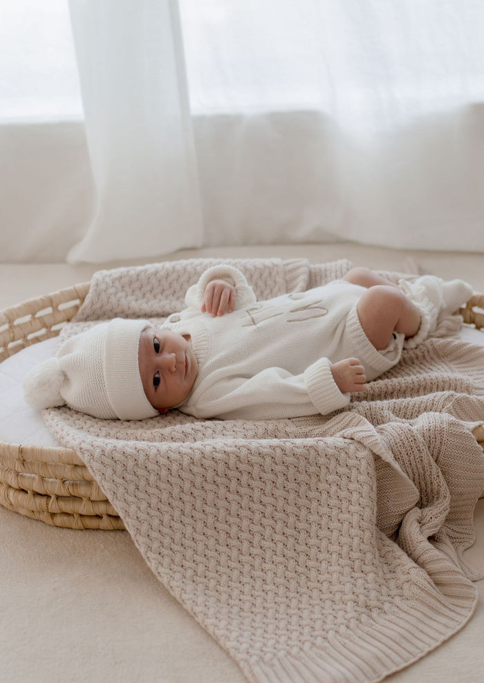 Bambella Knit Cotton Blanket | Haze