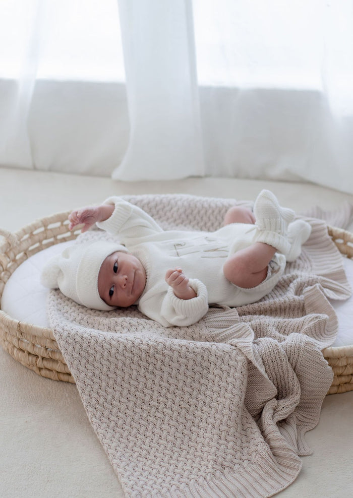 Bambella Knit Cotton Blanket | Haze