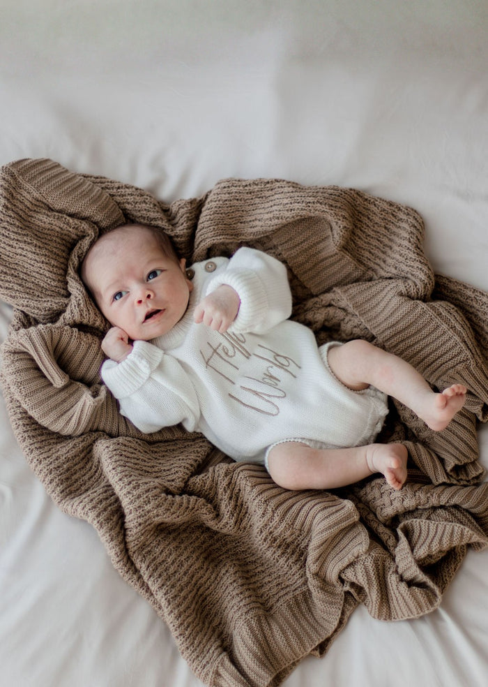 Bambella Knit Cotton Blanket | Walnut