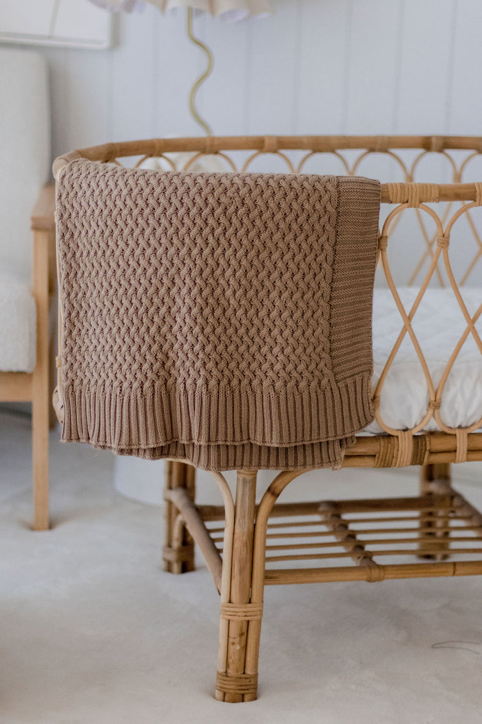 Bambella Knit Cotton Blanket | Walnut