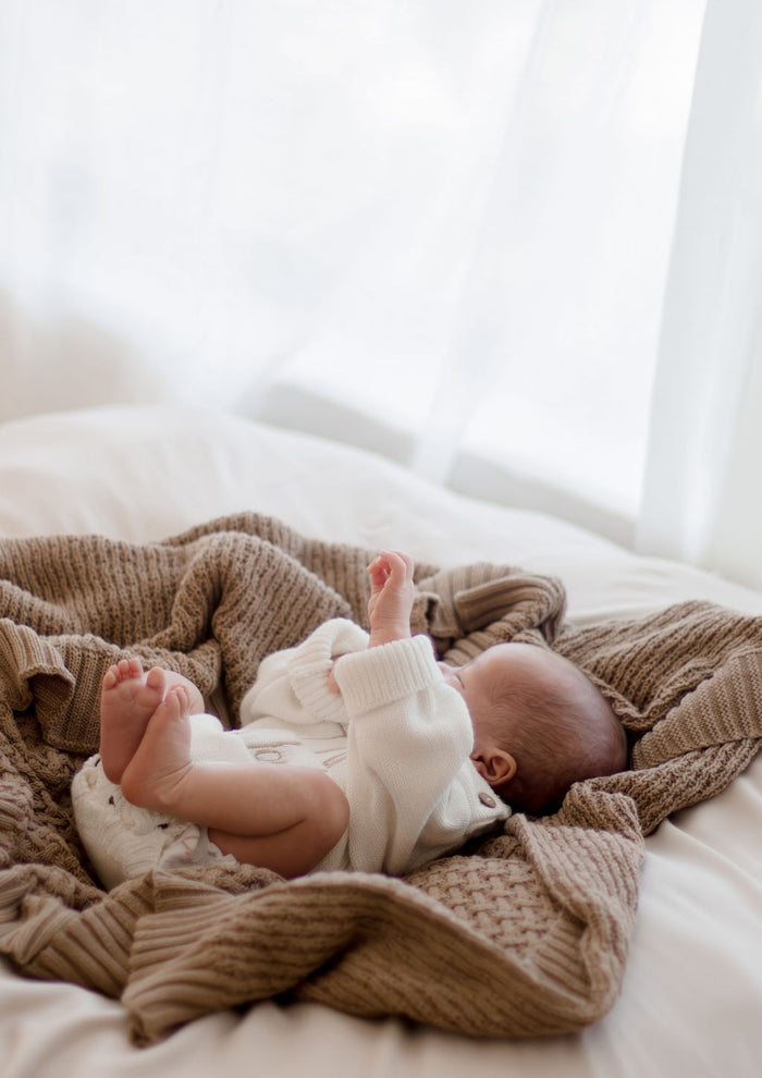 Bambella Knit Cotton Blanket | Walnut