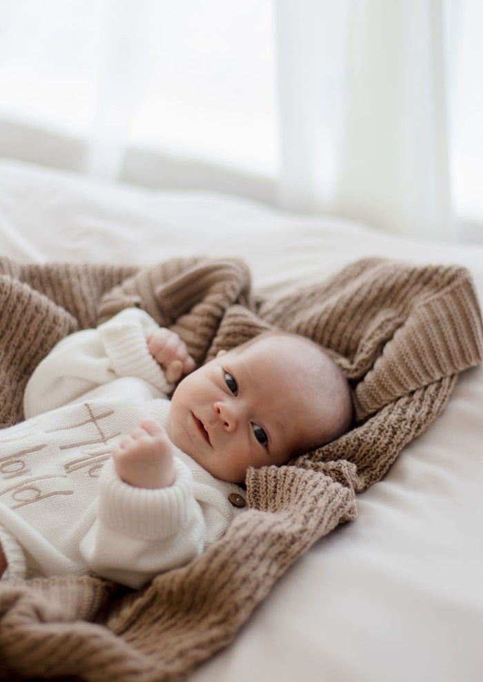 Bambella Knit Cotton Blanket | Walnut