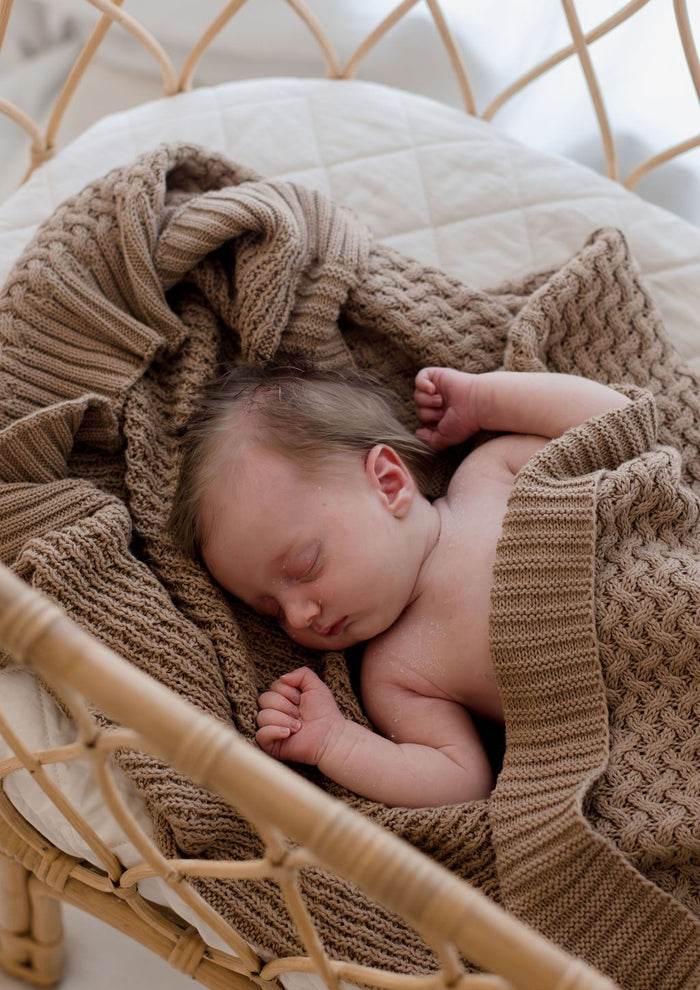 Bambella Knit Cotton Blanket | Walnut