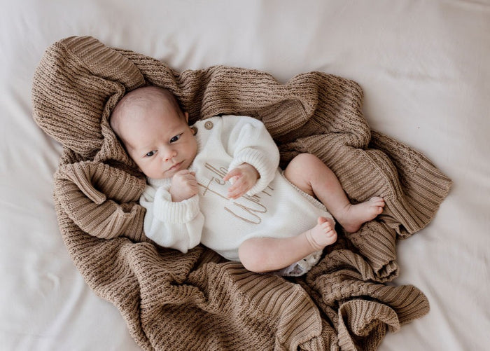 Bambella Knit Cotton Blanket | Walnut