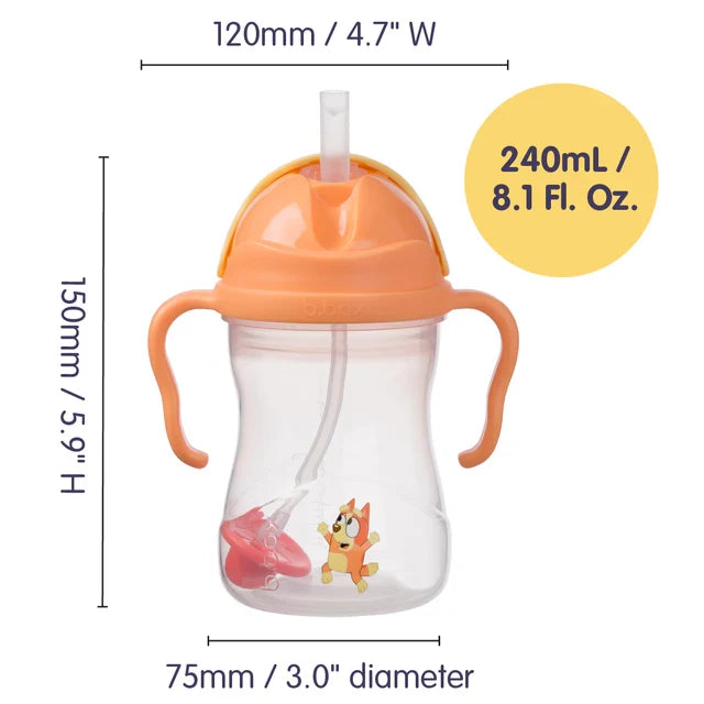 bbox Bluey Weighted Straw Sippy Cup 240ml - Bingo