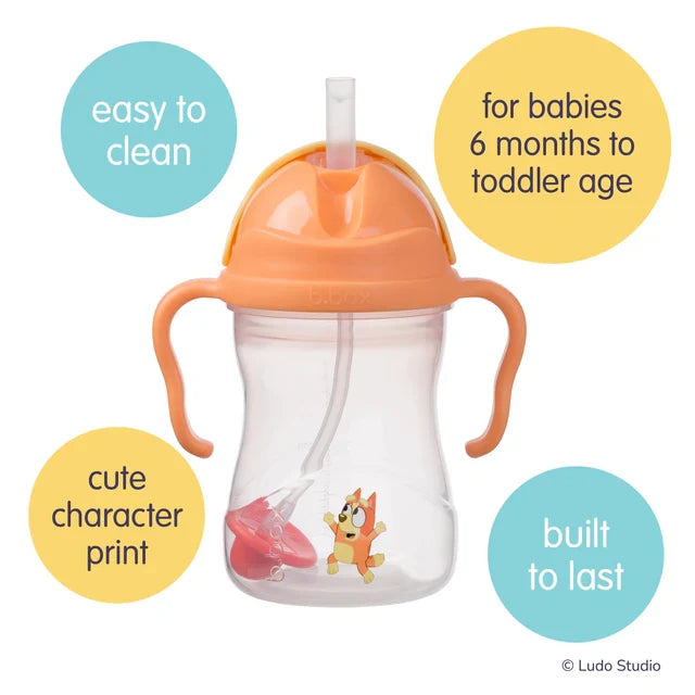 bbox Bluey Weighted Straw Sippy Cup 240ml - Bingo