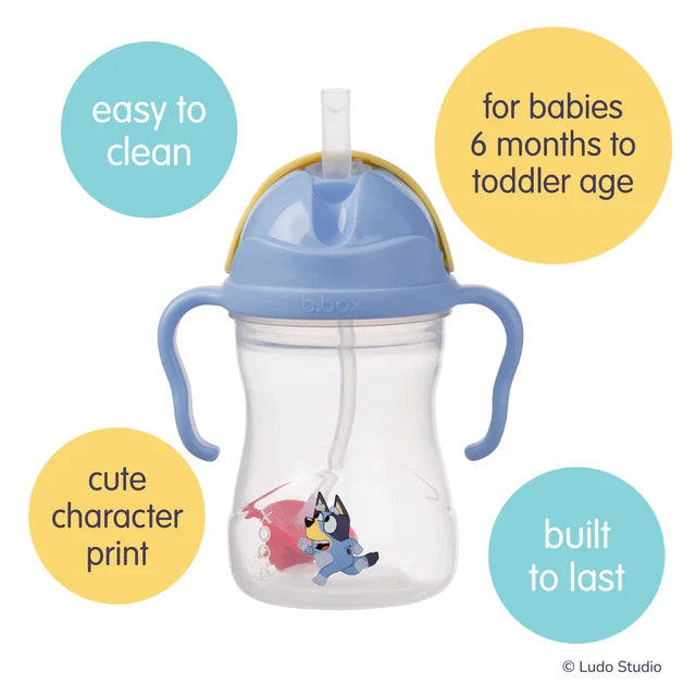 bbox Bluey Weighted Straw Sippy Cup 240ml - Bluey