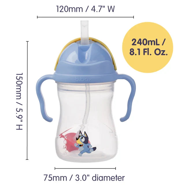 bbox Bluey Weighted Straw Sippy Cup 240ml - Bluey