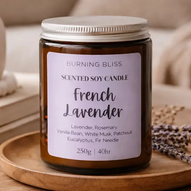 Burning Bliss French Lavender Soy Candle