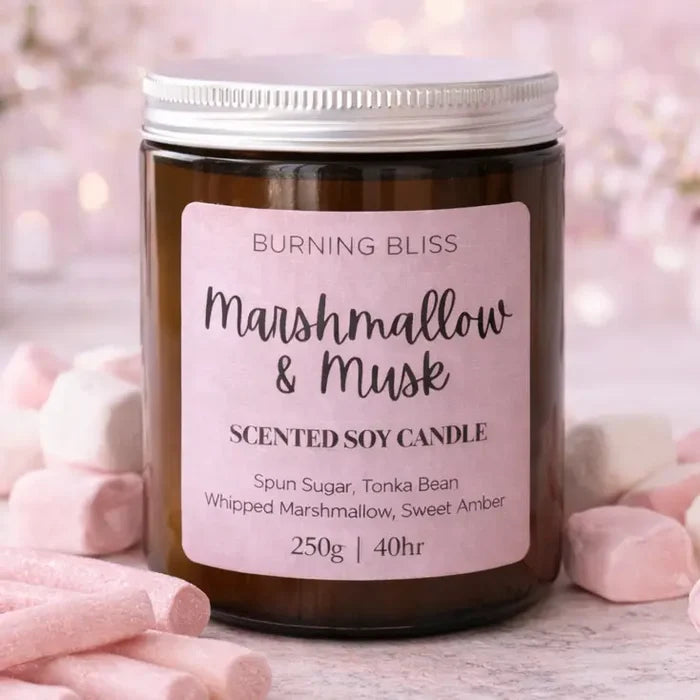 Burning Bliss Marshmallow & Musk Soy Candle