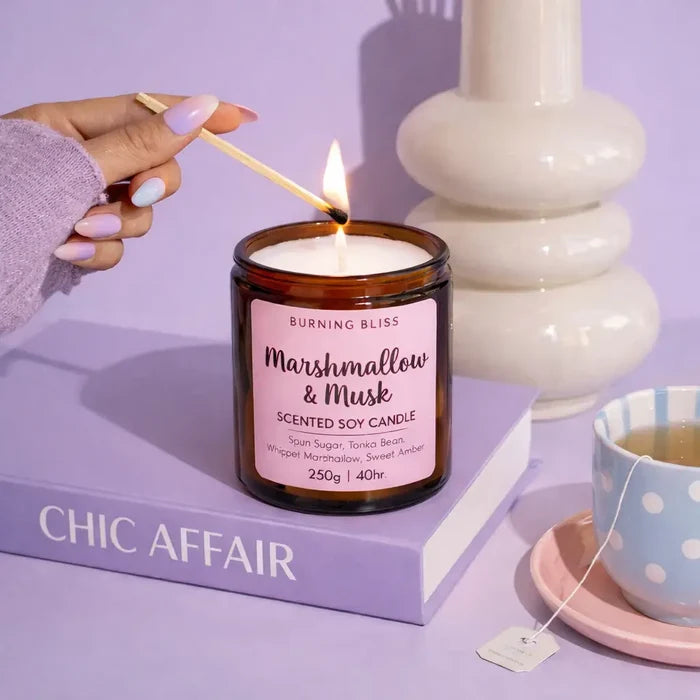 Burning Bliss Marshmallow & Musk Soy Candle