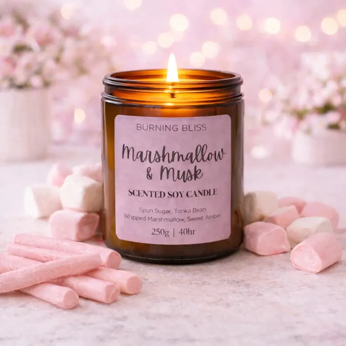 Burning Bliss Marshmallow & Musk Soy Candle