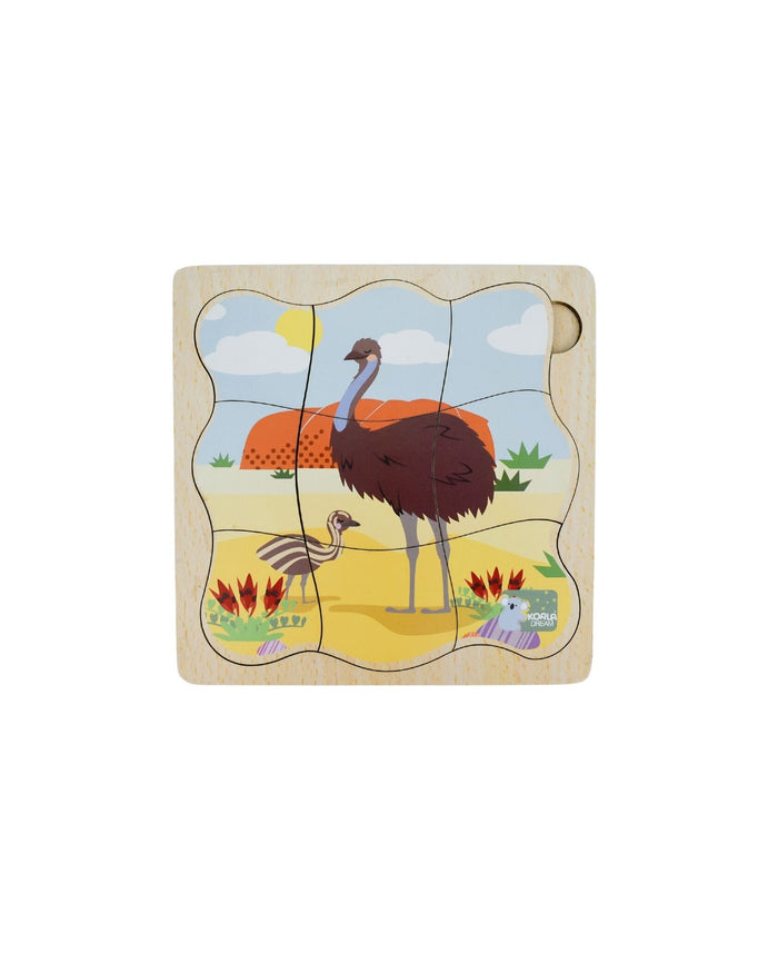 Bush Buddies Life Cycle 4 Layer Puzzle - Emu