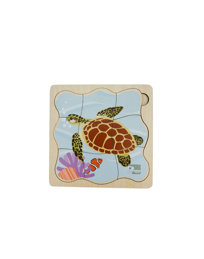 Bush Buddies Life Cycle 4 Layer Puzzle - Green Sea Turtle