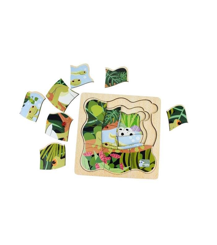 Bush Buddies Life Cycle 4 Layer Puzzle -  Green Tree Frog