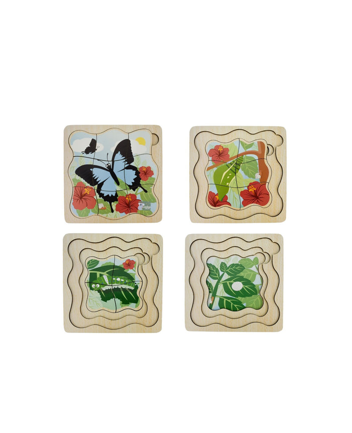 Bush Buddies Life Cycle 4 Layer Puzzle -  Ulysses Butterfly