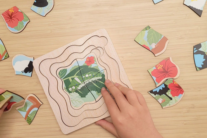 Bush Buddies Life Cycle 4 Layer Puzzle -  Ulysses Butterfly