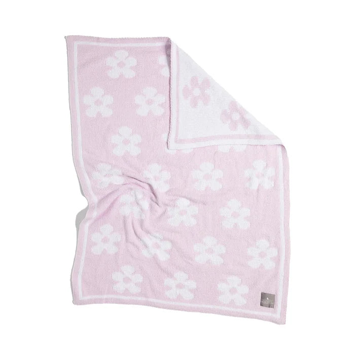 Chenille Blanket - Purple Flowers