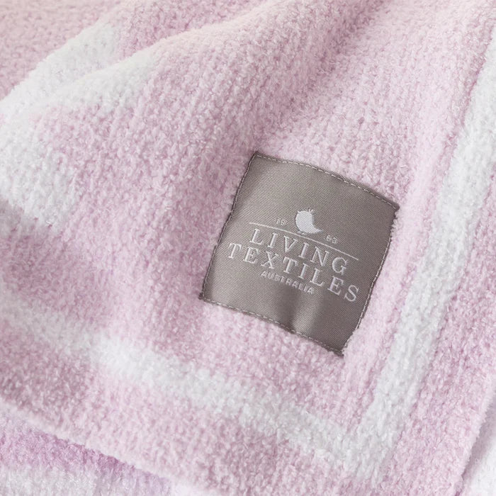 Chenille Blanket - Purple Flowers