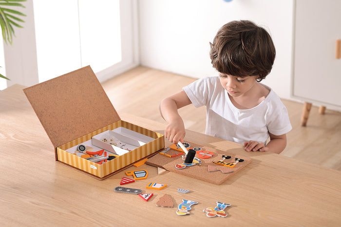 Construction Site Tap-A-Shape Bookcase Activity Set