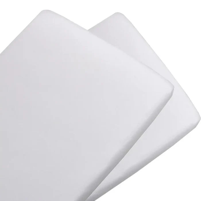 Cotton Jersey Bedside Co-Sleeper Fitted Sheet 2 Pack - White