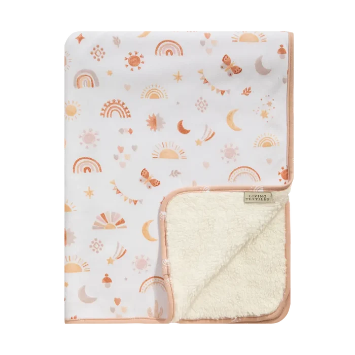 Cotton Jersey Sherpa Blanket - Bohemian Bliss