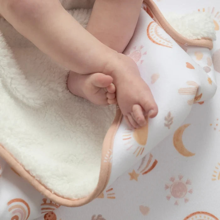 Cotton Jersey Sherpa Blanket - Bohemian Bliss