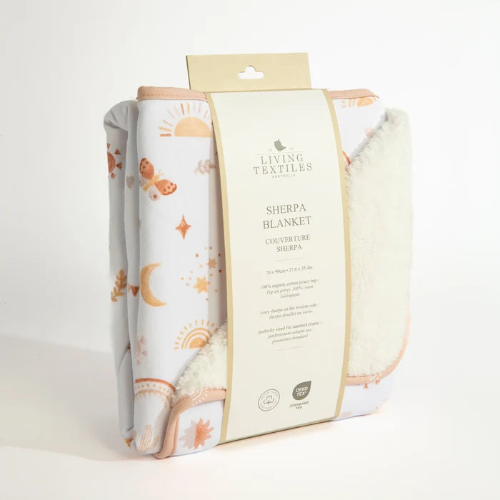 Cotton Jersey Sherpa Blanket - Bohemian Bliss