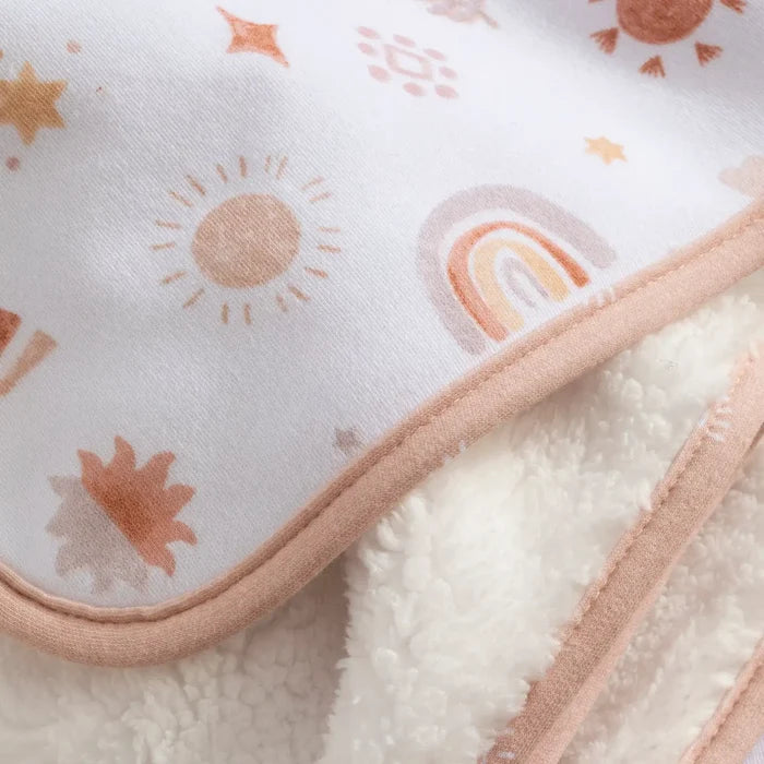 Cotton Jersey Sherpa Blanket - Bohemian Bliss