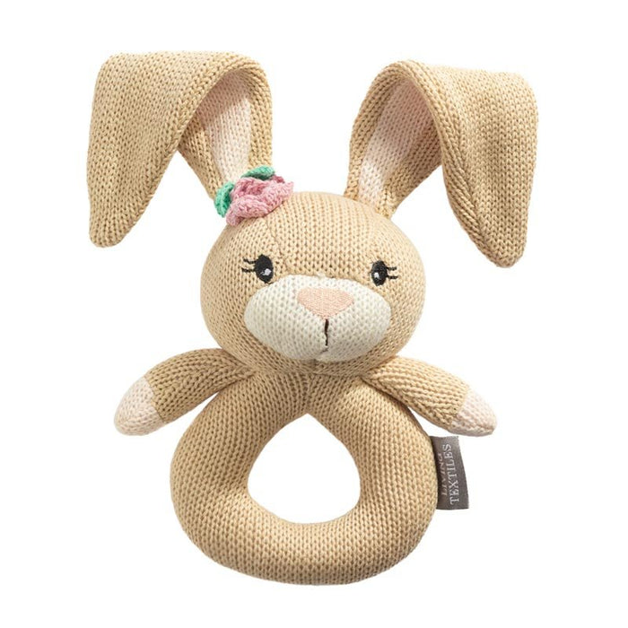 Cotton Knit Ring Rattle - Amelia the Bunny