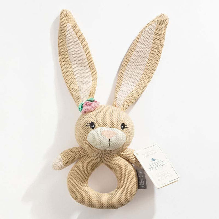 Cotton Knit Ring Rattle - Amelia the Bunny