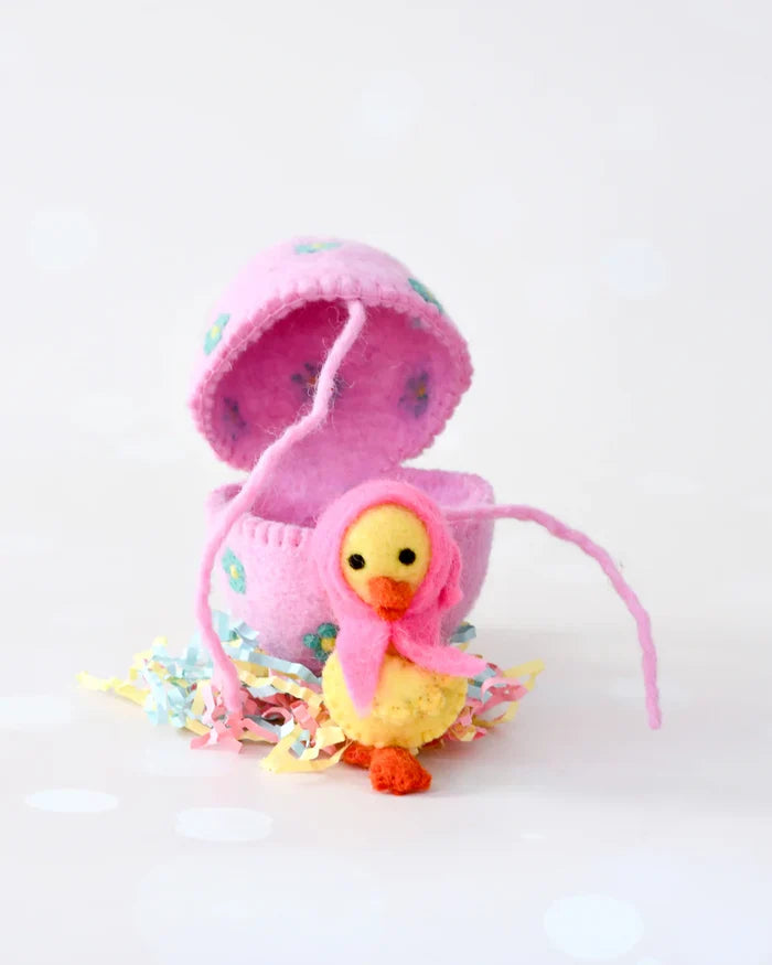 Felt Surprise Egg - with Yellow Duckling Inside