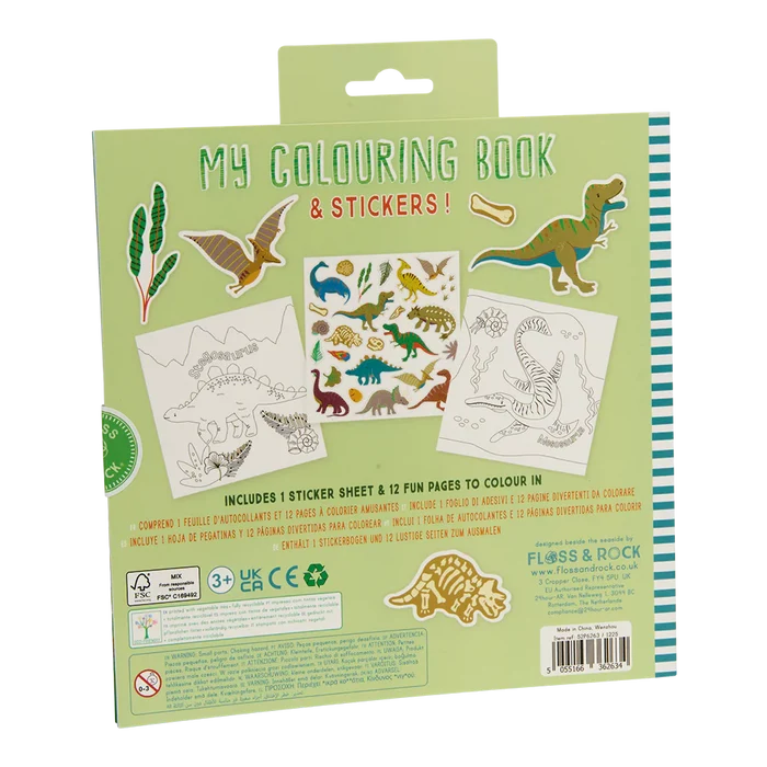 Floss & Rock Colouring & Sticker Book - Dinosaurs