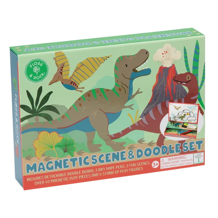 Floss & Rock Magnetic Scene & Doodle Set - Dinosaur