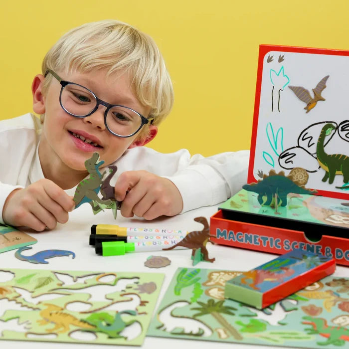 Floss & Rock Magnetic Scene & Doodle Set - Dinosaur