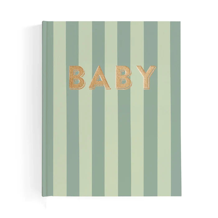 Fox & Fallow Baby Record Book - Sage Stripe