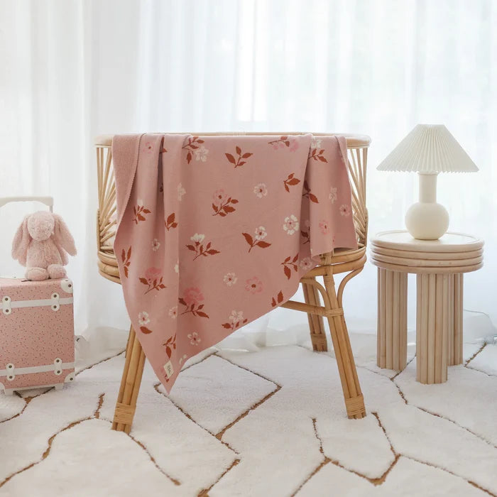 Fox & Fallow Cotton Blanket - Peony Chain