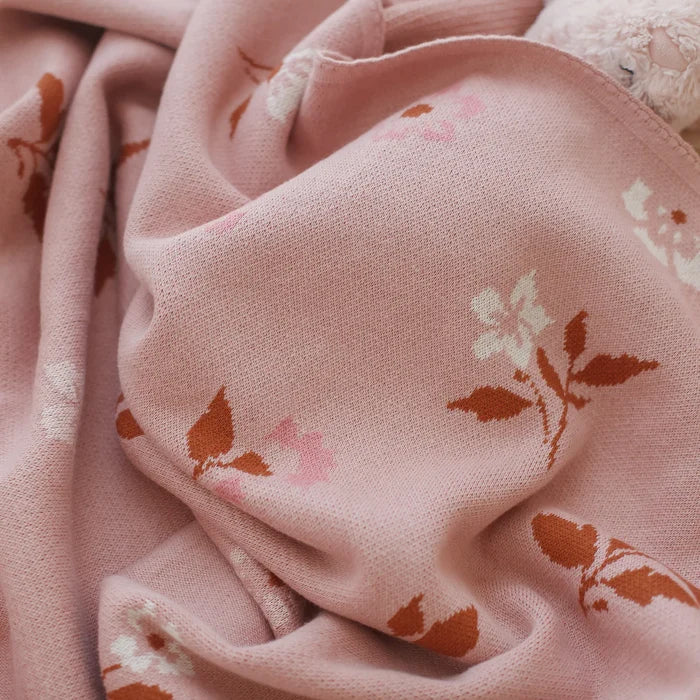 Fox & Fallow Cotton Blanket - Peony Chain